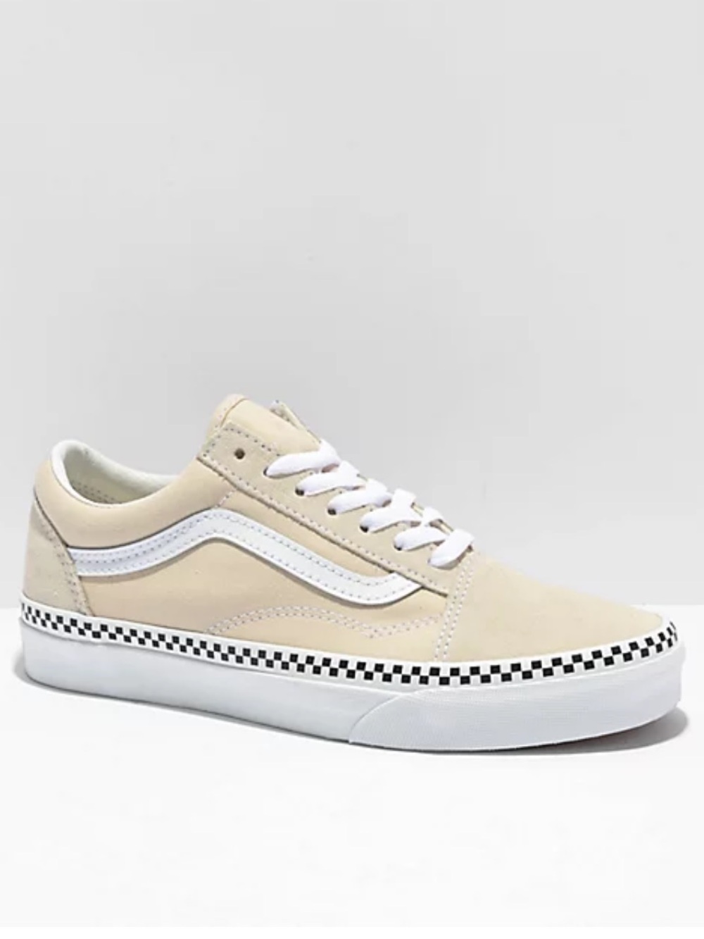 Vans Old Skool Checkered Foxing Turtledove Skate Shoes